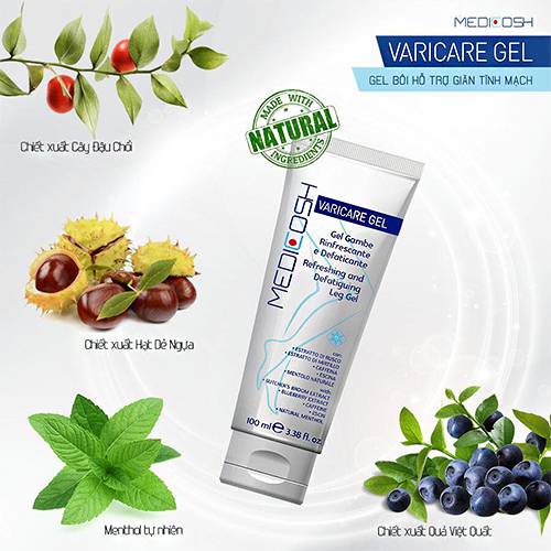 Gel bôi hỗ trợ điều trị suy giãn tĩnh mạch Medicosh Varicare 