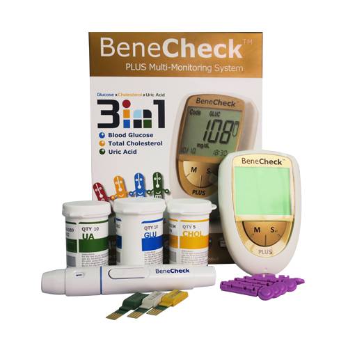 Combo Máy đo đường huyết Benecheck 3in1 - Máy đo huyết áp cổ tay Medistar +