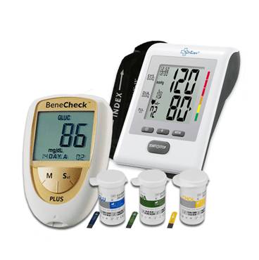 Combo Máy đo đường huyết BeneCheck 3in1 & Máy đo huyết áp bắp tay DK79 Plus