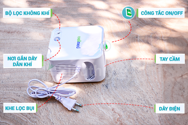 Các phần của máy xông khí dung Wellmed AXD-304