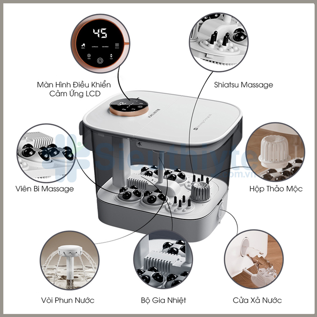 Bồn massage chân bấm huyệt 360 độ KASJ T6 - Hình 8