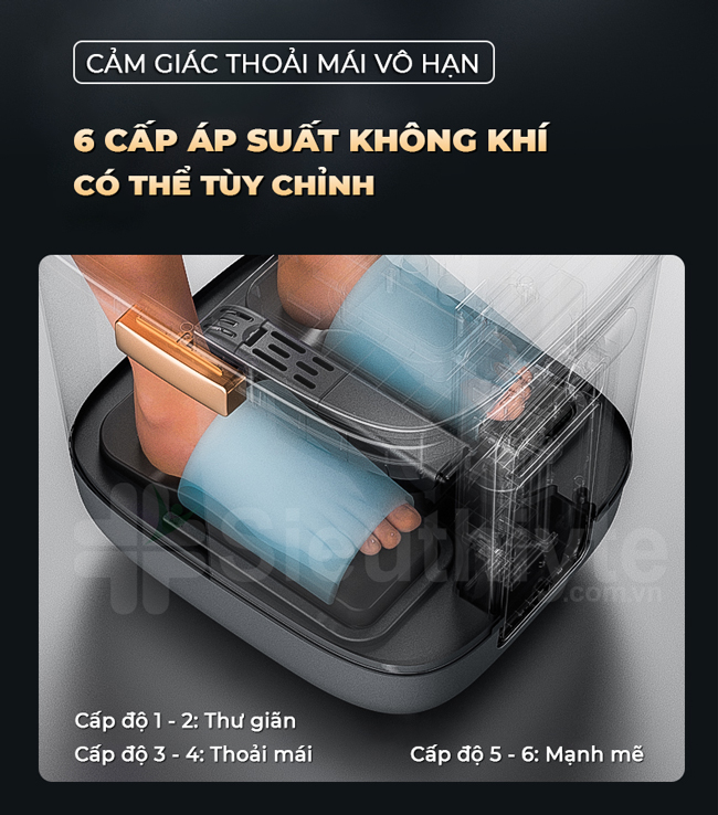 6 cấp áp suất không khí có thể tùy chỉnh
