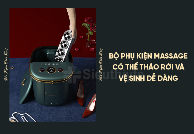 Bộ phụ kiện của bồn massage ngâm chân Z202 có thể tháo rời
