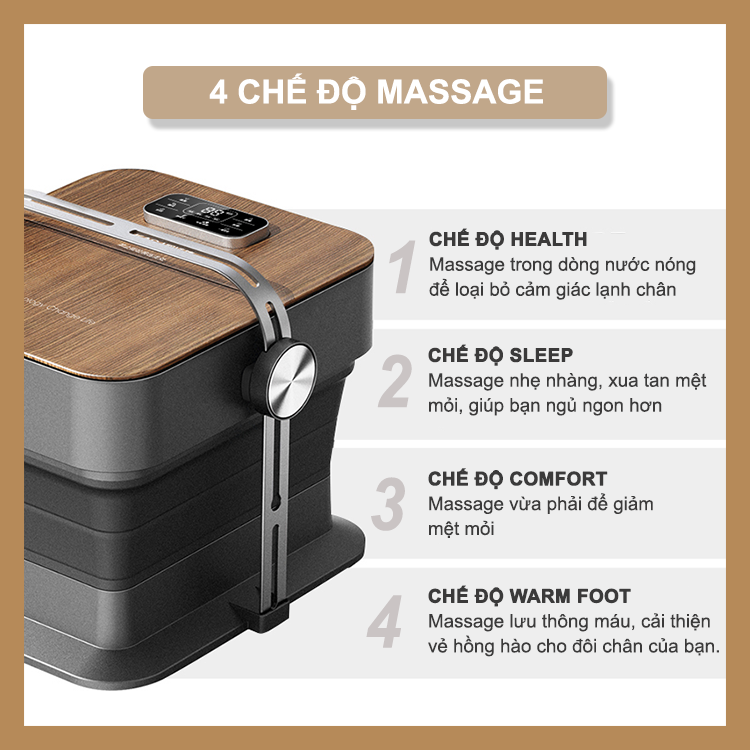 Bồn massage chân KASJ K1 có 4 chế độ massage