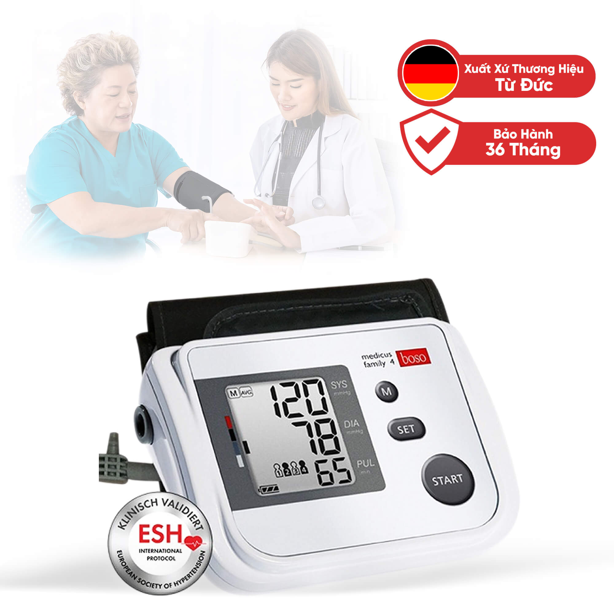 Máy đo huyết áp điện tử bắp tay Boso Medicus Family 4