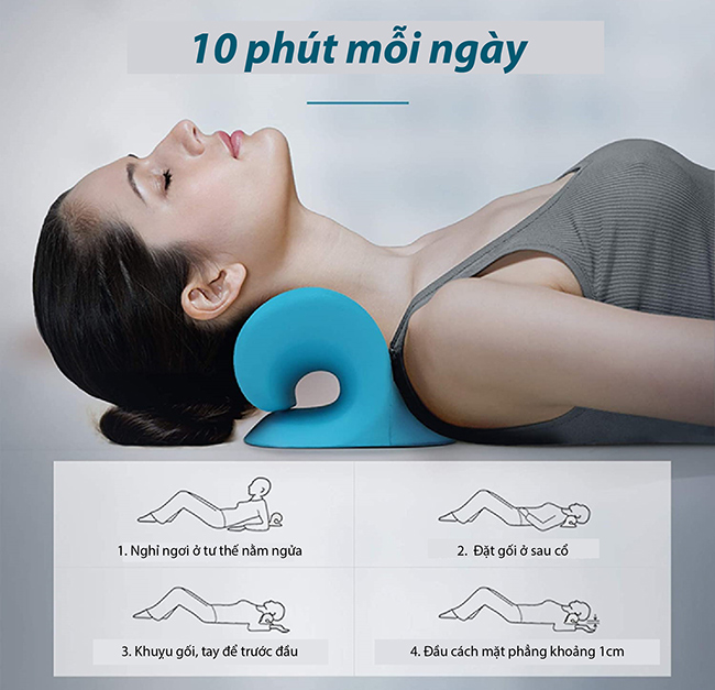Mỗi ngày sử dụng 10 phút với gối massage cổ vai gáy