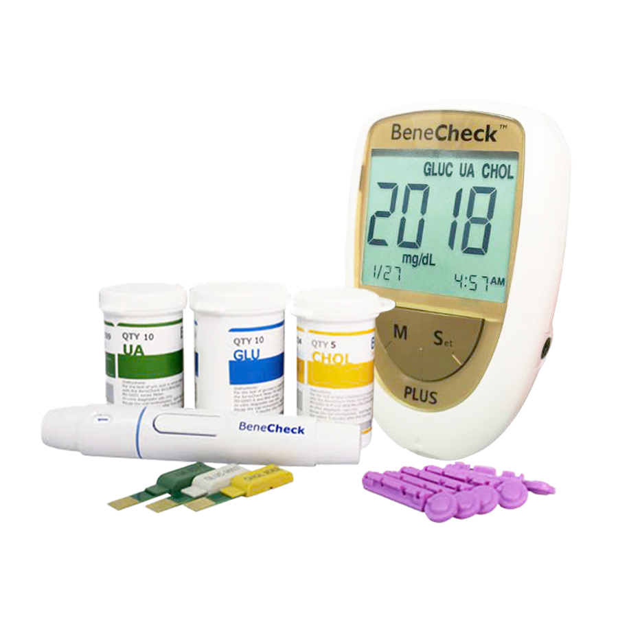 Máy đo đường huyết, mỡ máu, gút BeneCheck