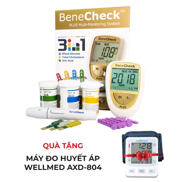 Máy đo đường huyết, mỡ máu, gút BeneCheck
