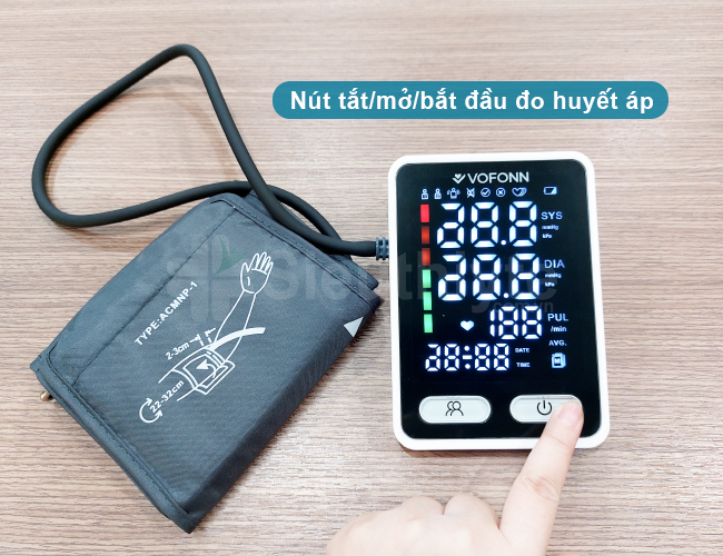 Nút tắt mở và đo huyết áp