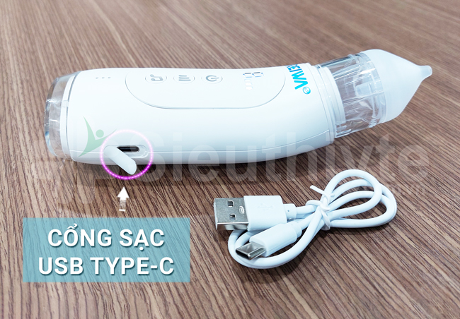 Máy hút mũi cho trẻ sử dụng sạc USB-C tiện lợi