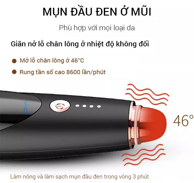 Máy hút mụn Reiwa BR-150 phù hợp với mọi loại da