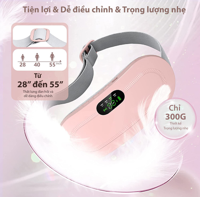 đai massage làm ấm bụng dễ dàng sử dụng