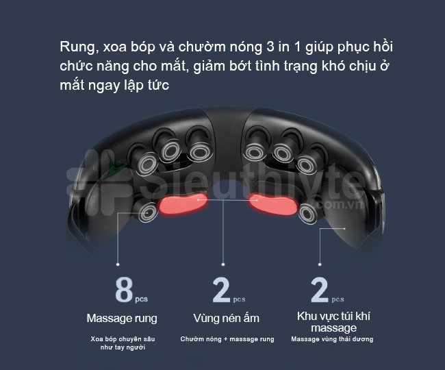 Rung, xoa bóp, chườm nóng 3in1