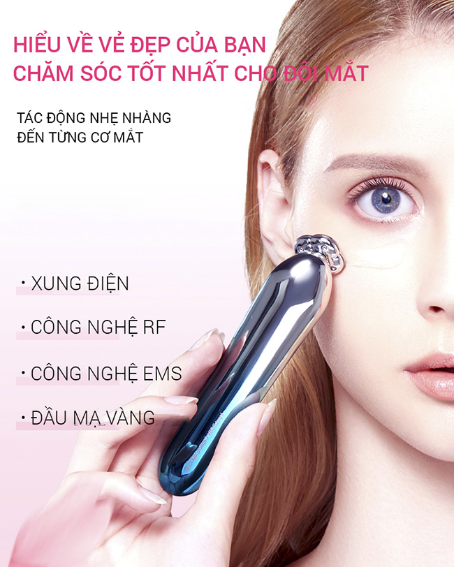 Máy massage mắt công nghệ RF Bimix BM12 giảm quầng thâm và bọng mắt