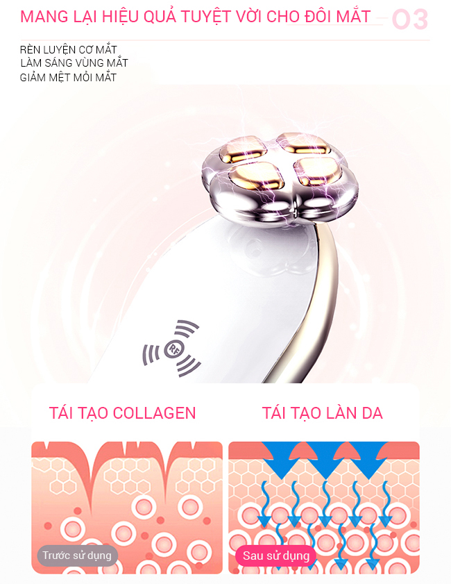 Máy massage mắt công nghệ RF Bimix BM12 giảm quầng thâm và bọng mắt hiệu quả