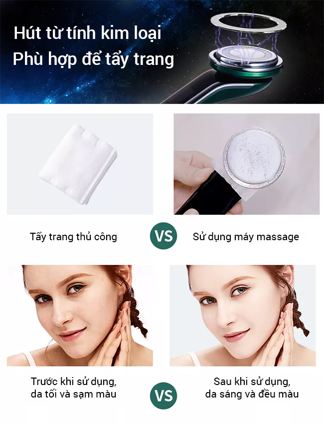Hiệu quả thấy rõ sau khi sử dụng máy massage mặt đẩy tinh chất Bimix BM21 để chăm sóc da