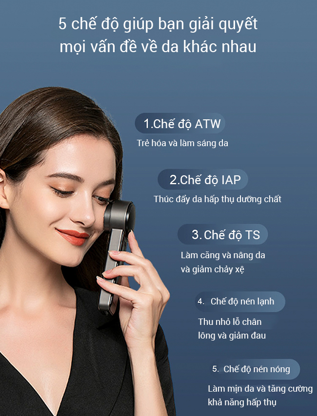 Máy massage mặt Bimix BM10 với 5 chế độ massage