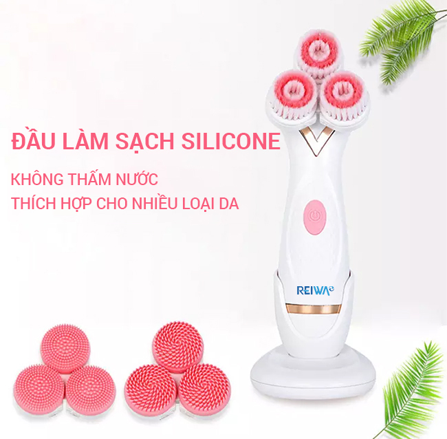 Máy rửa mặt 3 trong 1 Reiwa WT-222-2 phù hợp với nhiều loại da