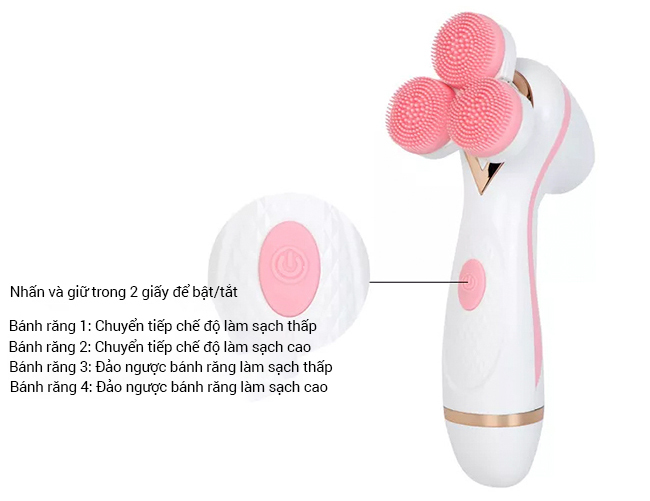 Hướng dẫn sử dụng máy rửa mặt 3 trong 1 Reiwa WT222-2