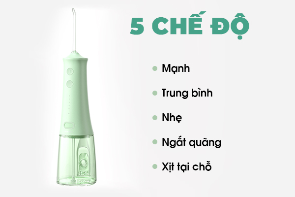 Máy tăm nước Roaman W10 có 5 chế độ hoạt động