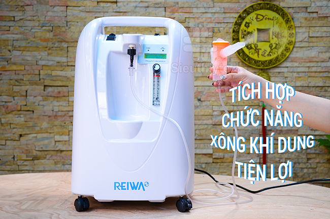 Máy tạo oxy 5 lít Reiwa K5BW tích hợp chức năng xông mũi