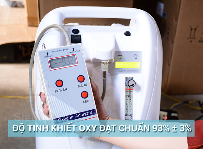 Máy tạo oxy 5 lít Reiwa K5BW có độ tinh khiết oxy đạt chuẩn > 90%