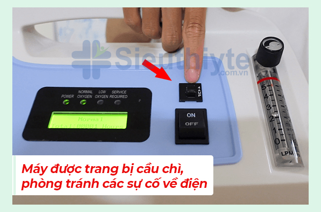 Đặc biệt, máy có thêm một van cầu chì, bảo vệ máy bởi các sự cố điện bất ngờ