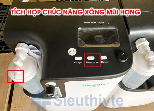Máy tạo oxy 5 lít Owgels oz 5 01tw0 có tích hợp chức năng xông mũi họng