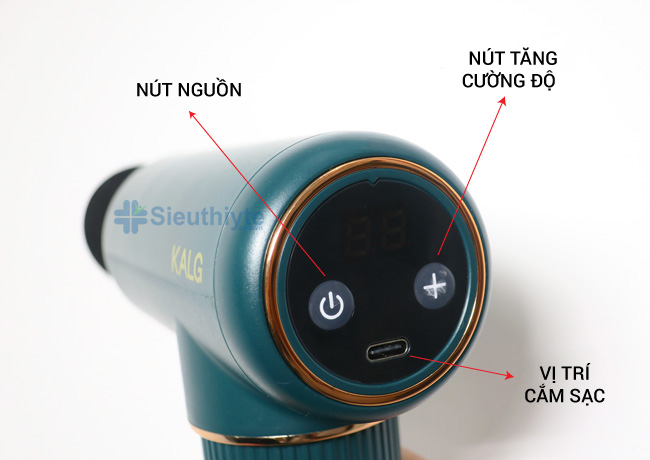 Súng massage cầm tay KALG 211 có 2 nút dễ dàng sử dụng