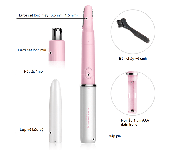 Máy tỉa lông mày, mũi TouchBeauty TB1458
