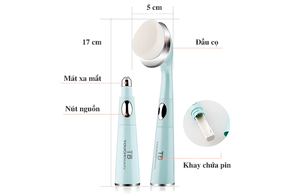 Thông số chi tiết trên thân máy Máy rửa mặt 2 trong 1 TouchBeauty TB-1581