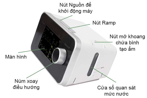 Chi tiết thân máy trợ thở Resvent Auto BiPAP iBreeze 25STA