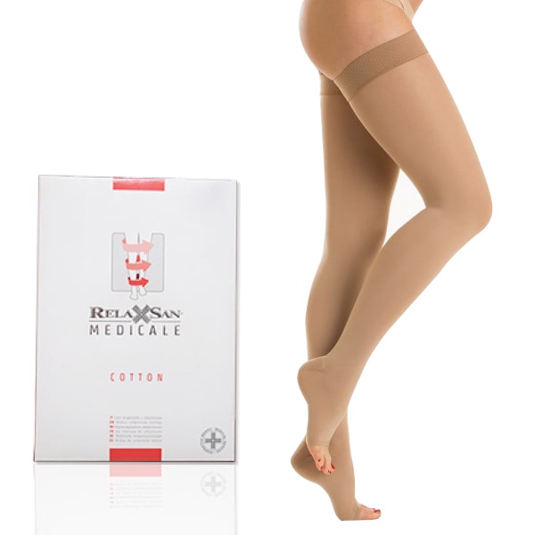 Vớ y khoa điều trị suy tĩnh mạch, dạng đùi, hở ngón Class II - Cotton - Art.M2070A
