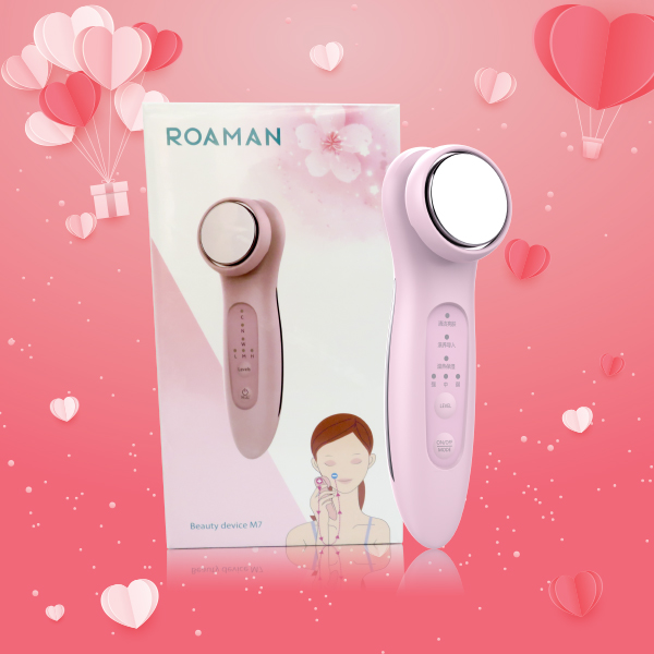 Máy massage mặt ROAMAN M7 làm sạch và trẻ hóa làn da bằng công nghệ Ion