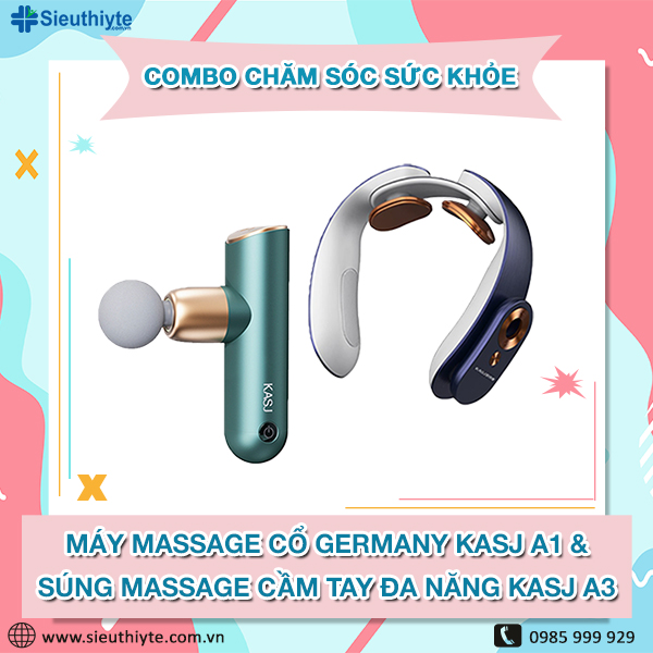 Combo Máy massage cổ cao cấp KASJ A1 & Súng massage cầm tay mini KASJ A3