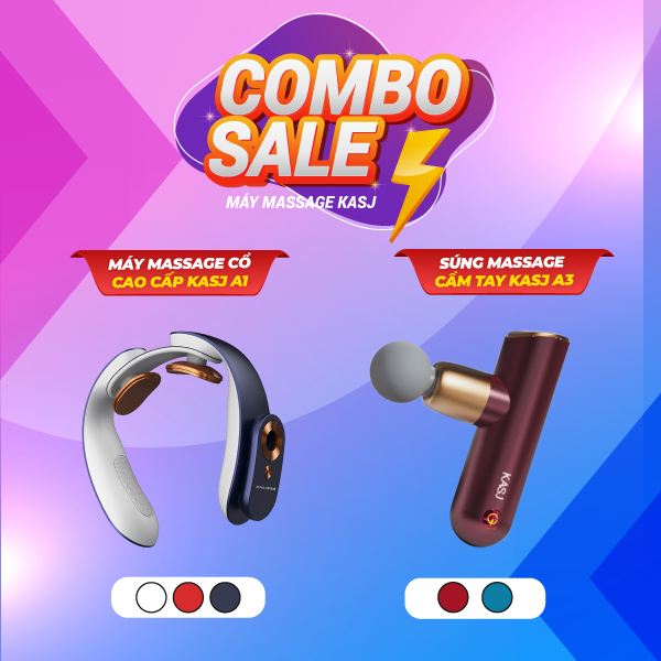 Combo Máy massage cổ cao cấp KASJ A1 & Súng massage cầm tay mini KASJ A3